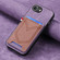 iPhone 16e / 17e Denim Texture Leather Skin Phone Case with Card Slot - Purple