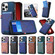 iPhone 16e / 17e Denim Texture Leather Skin Phone Case with Card Slot - Purple