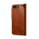 iPhone 16e / 17e Denior B01 Oil Wax Cowhide Magnetic Button Genuine Leather Case - Brown
