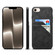 iPhone 16e / 17e Denior D09 PU Dual Card Slot Back Cover Phone Case - Black