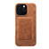 iPhone 16e / 17e Denior D27 Retro Texture RFID MagSafe Photo Frame Card-slot Phone Case - Brown