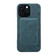 iPhone 16e / 17e Denior D28 Retro Texture RFID MagSafe Vertical Flip Card-slot Phone Case - Blue