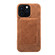 iPhone 16e / 17e Denior D28 Retro Texture RFID MagSafe Vertical Flip Card-slot Phone Case - Brown