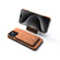 iPhone 16e / 17e Denior D28 Retro Texture RFID MagSafe Vertical Flip Card-slot Phone Case - Brown