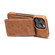 iPhone 16e / 17e Denior D28 Retro Texture RFID MagSafe Vertical Flip Card-slot Phone Case - Brown