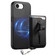 iPhone 16e / 17e Detachable Magnetic Card Bag Phone Case with Finger Ring Grip & Anti-loss Rope - Black