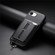 iPhone 16e / 17e Detachable Magnetic Card Bag Phone Case with Finger Ring Grip & Anti-loss Rope - Black