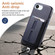 iPhone 16e / 17e Detachable Magnetic Card Bag Phone Case with Finger Ring Grip & Anti-loss Rope - Blue