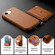 iPhone 16e / 17e Detachable Magnetic Card Bag Phone Case with Finger Ring Grip & Anti-loss Rope - Brown