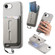 iPhone 16e / 17e Detachable Magnetic Card Bag Phone Case with Finger Ring Grip & Anti-loss Rope - Gray