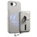 iPhone 16e / 17e Detachable Magnetic Card Bag Phone Case with Finger Ring Grip & Anti-loss Rope - Gray