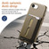 iPhone 16e / 17e Detachable Magnetic Card Bag Phone Case with Finger Ring Grip & Anti-loss Rope - Khaki