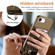 iPhone 16e / 17e Detachable Magnetic Card Bag Phone Case with Finger Ring Grip & Anti-loss Rope - Khaki
