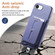 iPhone 16e / 17e Detachable Magnetic Card Bag Phone Case with Finger Ring Grip & Anti-loss Rope - Lavender