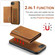 iPhone 16e / 17e DG.MING M1 Series 3-Fold Multi Card Wallet Leather Phone Case - Brown