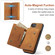 iPhone 16e / 17e DG.MING M1 Series 3-Fold Multi Card Wallet Leather Phone Case - Brown