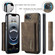 iPhone 16e / 17e DG.MING M1 Series 3-Fold Multi Card Wallet Leather Phone Case - Coffee