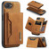 iPhone 16e / 17e DG.MING M2 Series 3-Fold Card Bag Wallet Leather Phone Case - Brown