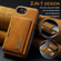 iPhone 16e / 17e DG.MING M2 Series 3-Fold Card Bag Wallet Leather Phone Case - Brown