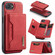 iPhone 16e / 17e DG.MING M2 Series 3-Fold Card Bag Wallet Leather Phone Case - Red