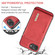 iPhone 16e / 17e DG.MING M2 Series 3-Fold Card Bag Wallet Leather Phone Case - Red