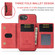 iPhone 16e / 17e DG.MING M2 Series 3-Fold Card Bag Wallet Leather Phone Case - Red