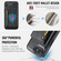 iPhone 16e / 17e DG.MING M5 Series Zip RFID Multi Card Detachable Leather Phone Case - Black