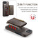 iPhone 16e / 17e DG.MING M5 Series Zip RFID Multi Card Detachable Leather Phone Case - Coffee