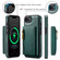 iPhone 16e / 17e DG.MING M5 Series Zip RFID Multi Card Detachable Leather Phone Case - Green
