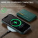 iPhone 16e / 17e DG.MING M5 Series Zip RFID Multi Card Detachable Leather Phone Case - Green