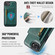 iPhone 16e / 17e DG.MING M5 Series Zip RFID Multi Card Detachable Leather Phone Case - Green