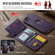 iPhone 16e / 17e DG.MING M5 Series Zip RFID Multi Card Detachable Leather Phone Case - Purple