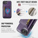 iPhone 16e / 17e DG.MING M5 Series Zip RFID Multi Card Detachable Leather Phone Case - Purple