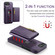 iPhone 16e / 17e DG.MING M5 Series Zip RFID Multi Card Detachable Leather Phone Case - Purple