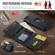 iPhone 16e / 17e DG.MING M6 Series RFID Tri-fold Card Bag Removable Leather Phone Case - Black