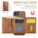 iPhone 16e / 17e DG.MING M6 Series RFID Tri-fold Card Bag Removable Leather Phone Case - Brown