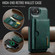 iPhone 16e / 17e DG.MING M6 Series RFID Tri-fold Card Bag Removable Leather Phone Case - Green