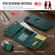 iPhone 16e / 17e DG.MING M6 Series RFID Tri-fold Card Bag Removable Leather Phone Case - Green