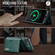iPhone 16e / 17e DG.MING M6 Series RFID Tri-fold Card Bag Removable Leather Phone Case - Green
