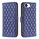 iPhone 16e / 17e Diamond Lattice Wallet Flip Leather Phone Case - Blue