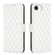 iPhone 16e / 17e Diamond Lattice Wallet Flip Leather Phone Case - White