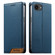 iPhone 16e / 17e Dierfeng Splicing Strong Magnetic RFID Vegan Leather Phone Case - Blue