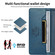 iPhone 16e / 17e Dierfeng Splicing Strong Magnetic RFID Vegan Leather Phone Case - Blue