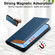 iPhone 16e / 17e Dierfeng Splicing Strong Magnetic RFID Vegan Leather Phone Case - Blue