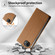 iPhone 16e / 17e Dierfeng Splicing Strong Magnetic RFID Vegan Leather Phone Case - Brown