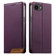 iPhone 16e / 17e Dierfeng Splicing Strong Magnetic RFID Vegan Leather Phone Case - Purple
