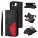 iPhone 16e / 17e Dual-color 9 Card Slots Zipper Wallet Leather Phone Case - Black