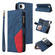 iPhone 16e / 17e Dual-color 9 Card Slots Zipper Wallet Leather Phone Case - Blue