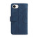 iPhone 16e / 17e Dual-color 9 Card Slots Zipper Wallet Leather Phone Case - Blue
