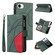 iPhone 16e / 17e Dual-color 9 Card Slots Zipper Wallet Leather Phone Case - Green